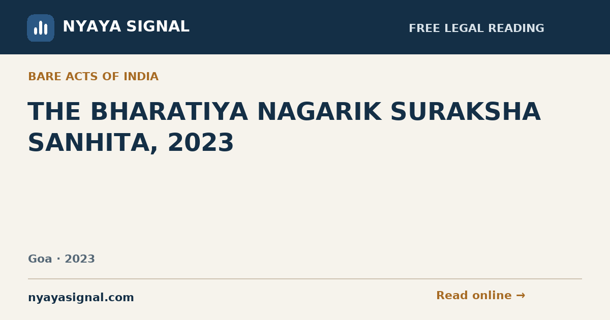 THE BHARATIYA NAGARIK SURAKSHA SANHITA, 2023 | NYAYA SIGNAL