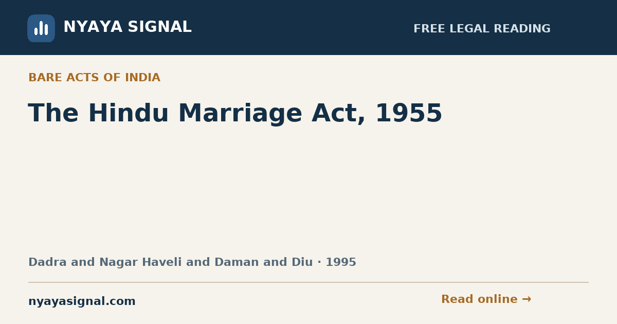 The Hindu Marriage Act, 1955 | NYAYA SIGNAL